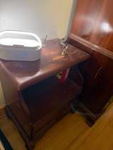 Mid century kling furniture cherry and mahogany Wooden Nightstand with Open Shel - Image 2