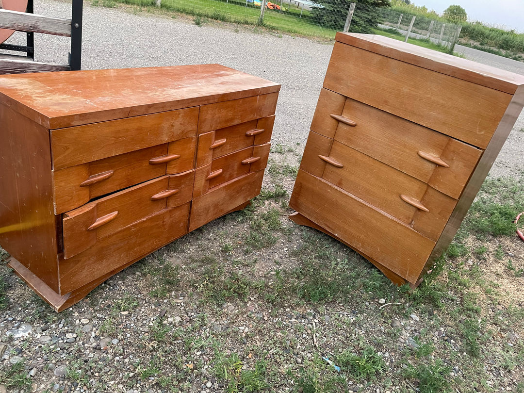 Mid-Century Modern Dresser and Chest Set