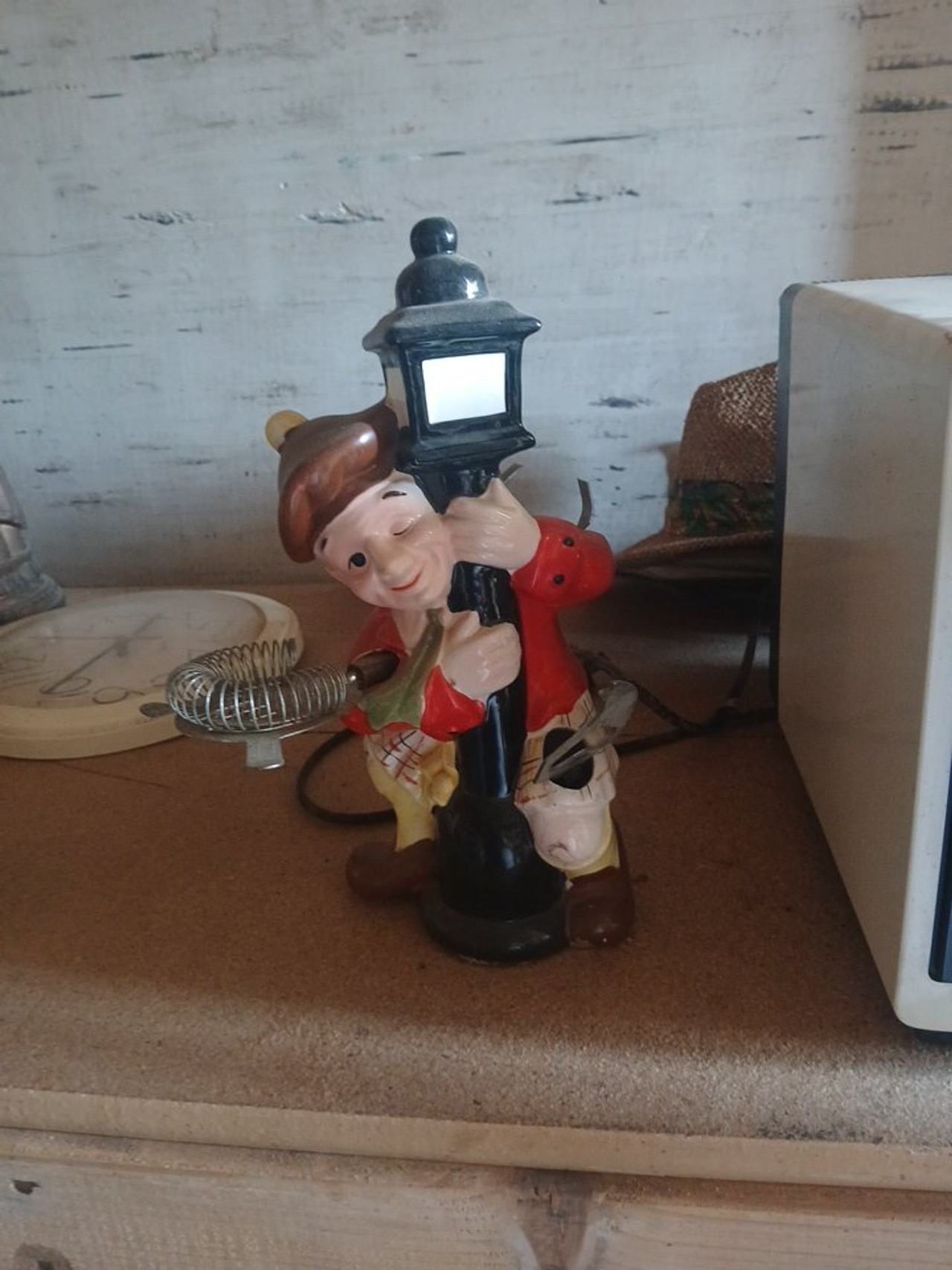 Vintage Ceramic Drunkard Bar Lamp with Lamp Post