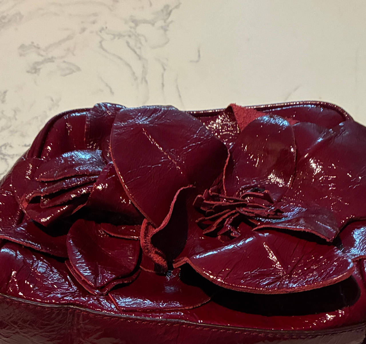 Valentino Garavani Rose 3D Floral Patent Leather Bag