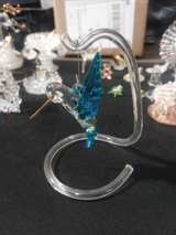Hand Blown Glass Hummingbird Figurine with Stand - Image 2