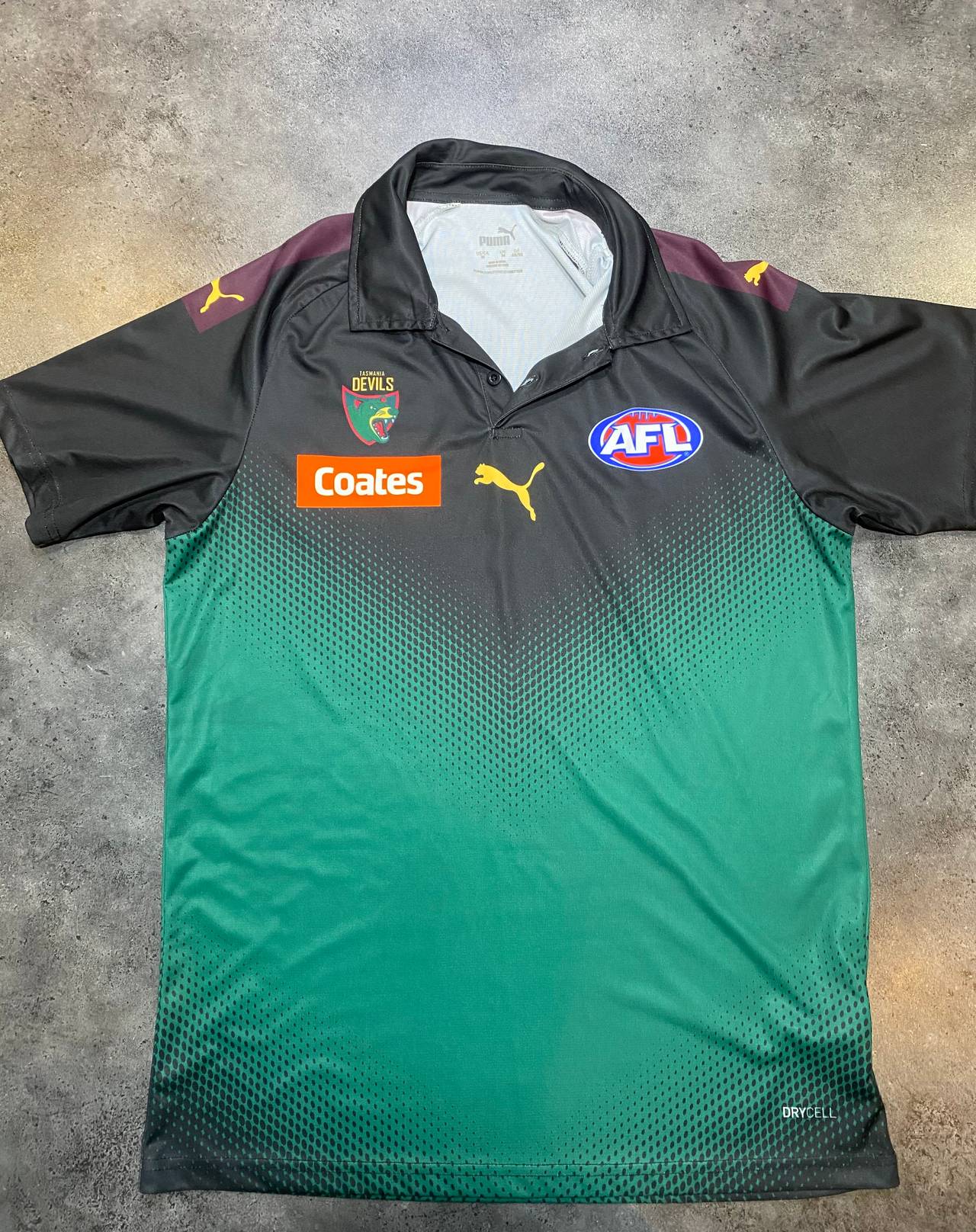 Tasmania Devils AFL Coates talent league puma polo shirt size medium 