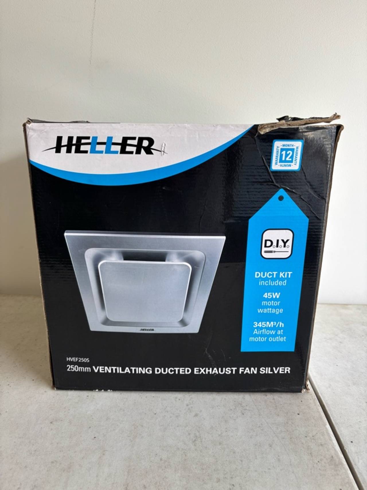 Heller 250mm Ducted Exhaust Fan Silver