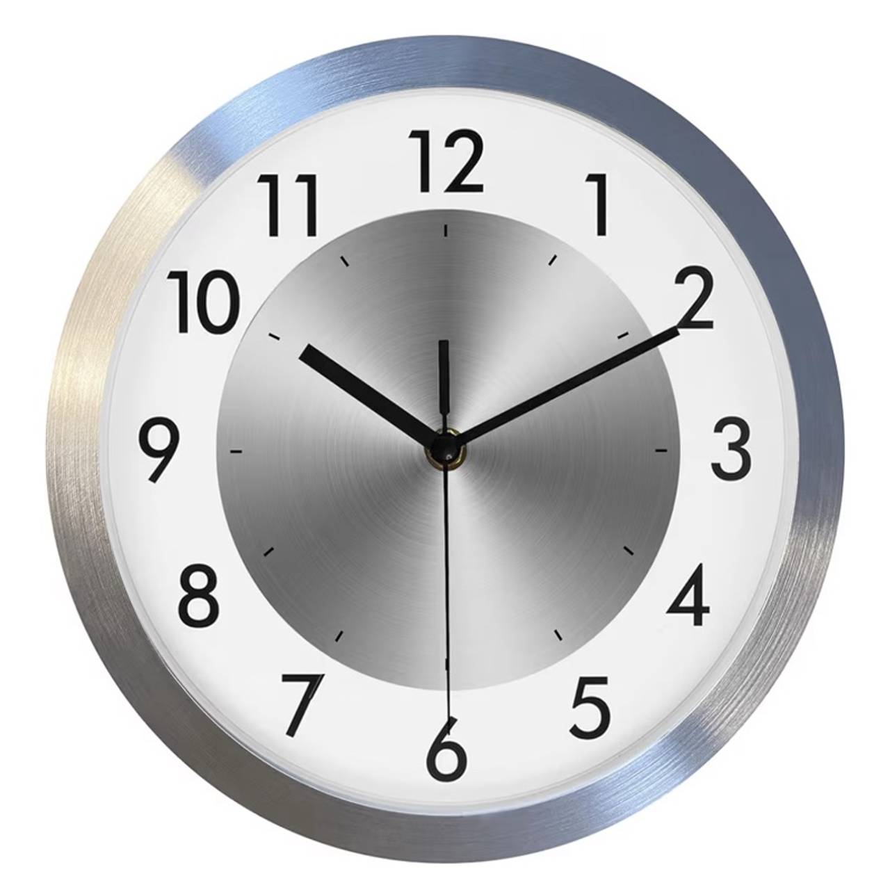 Silent Wall Clock Battery Operated,Modern Metal Wall Clock Decorative for Living