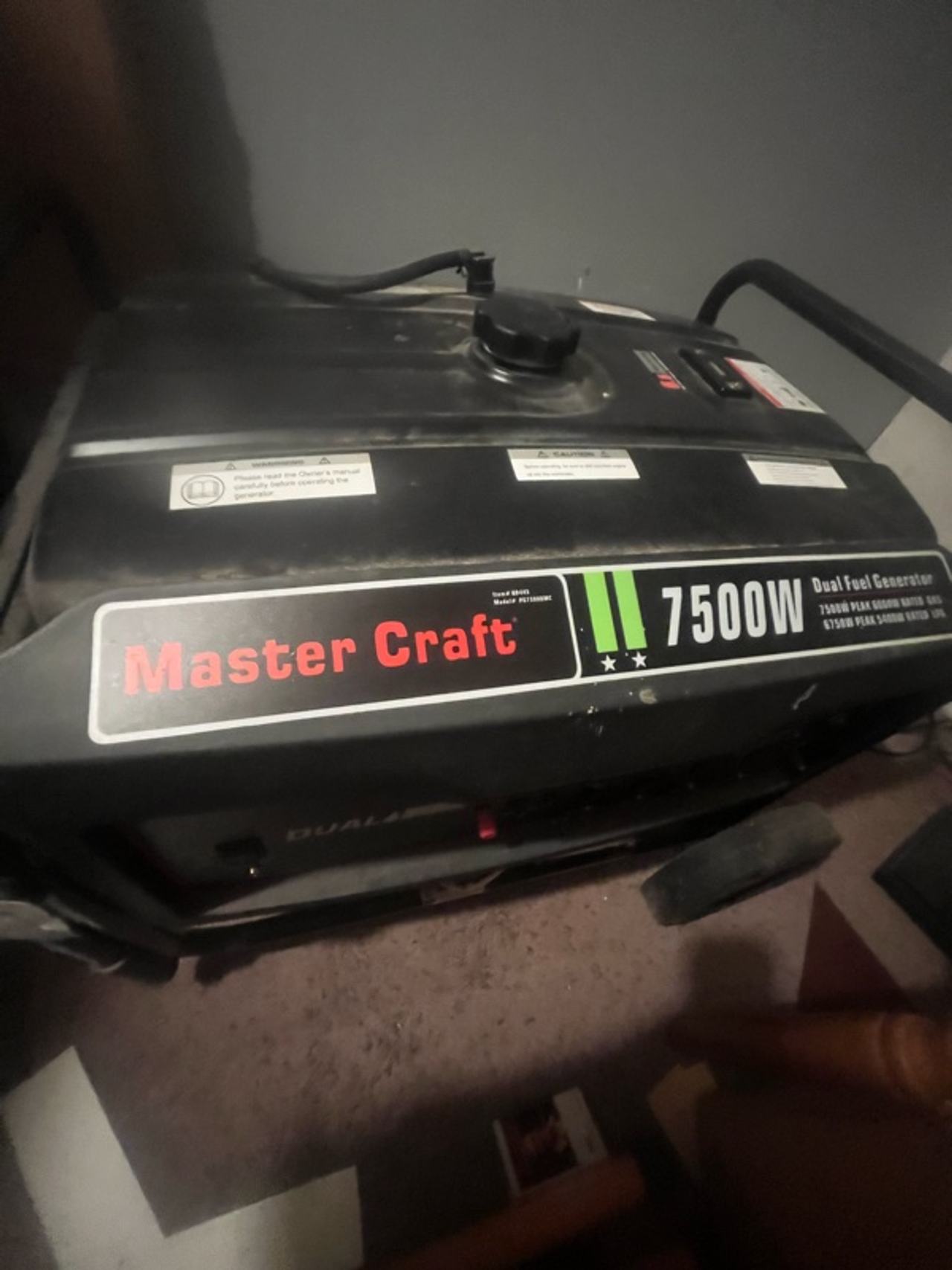 Mastercraft 4500W Dual Fuel Generator