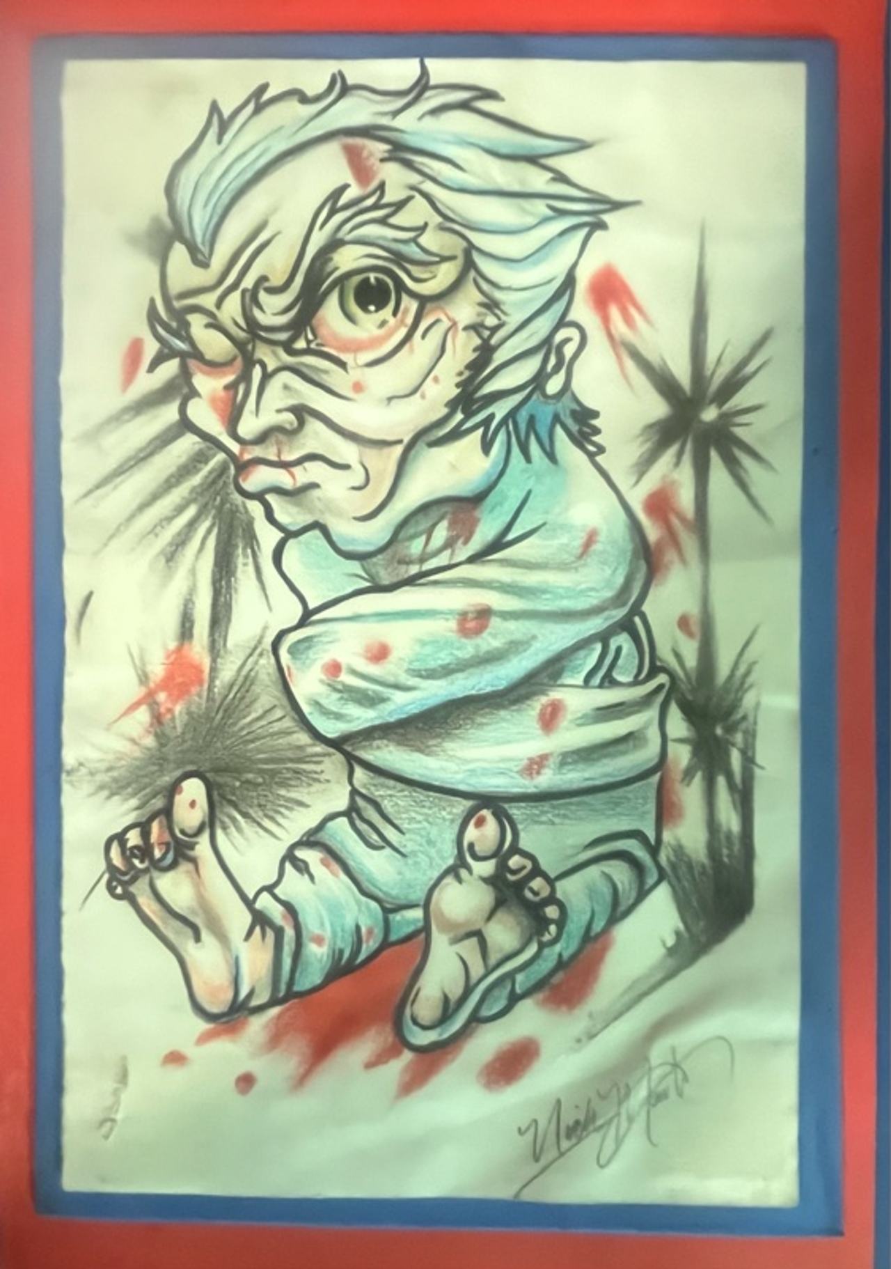 Zombie Self Portrait Art Print