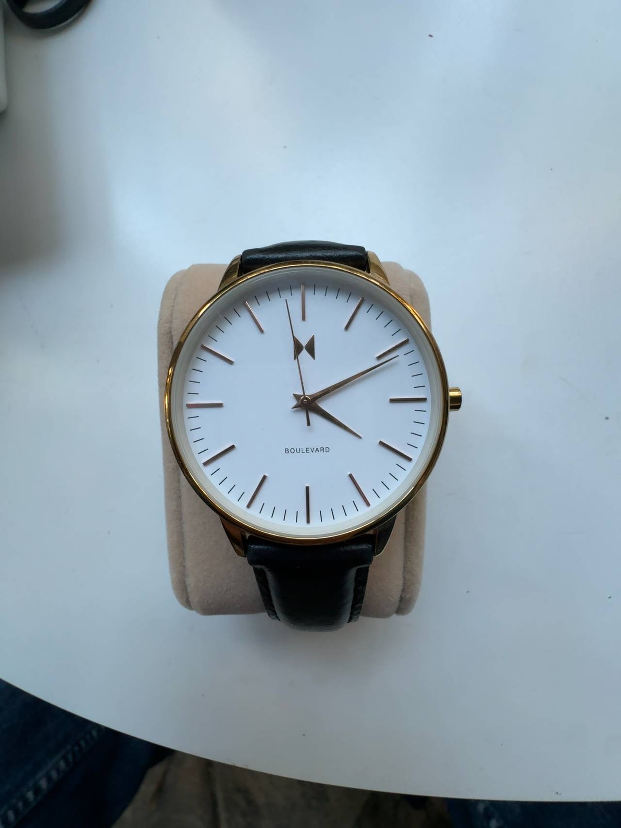 MVMT Rodeo Women's 38mm Gold Tone Black Leather Watch
