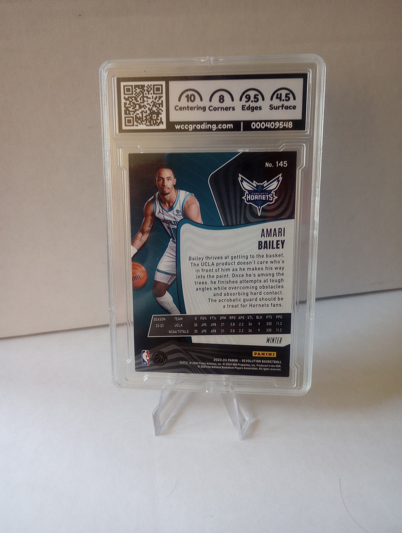 Amari Bailey 2023-24 Panini Revolution Rookie Card #145 WCC 5.5