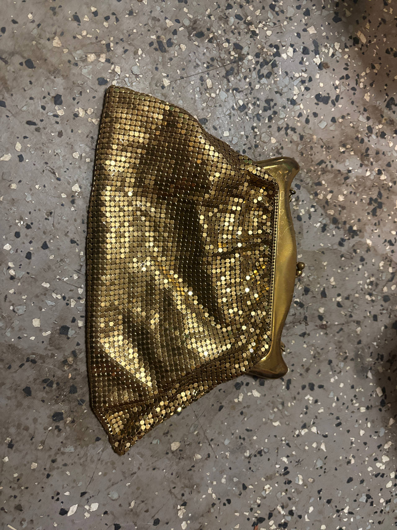 Vintage Gold Mesh Evening Clutch