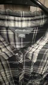 Eddie Bauer Women's Favorite Flannel Shirt large black and white - Image 2