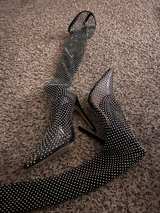 Women's Rhinestone Mesh Over-the-Knee Boots - Image 2