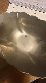 Vintage Floral Repousse Footed Pewter Bowl - Image 2