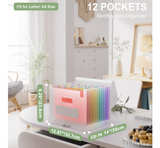 THINKTEX Accordion File Organizer, 12 - Pocket Expanding File Folders for Paper  - Image 4
