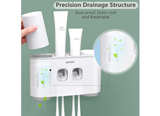 Toothbrush Holders with Toothpaste Dispenser Wall Mounted for Bathroom-4 Cups - Image 4
