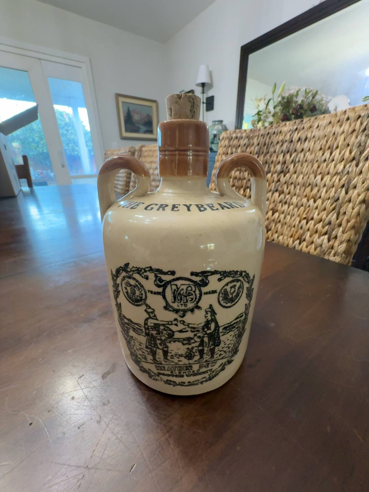 Possil Pottery Greybeard Heather Dew 7" Stoneware Whisky Jug