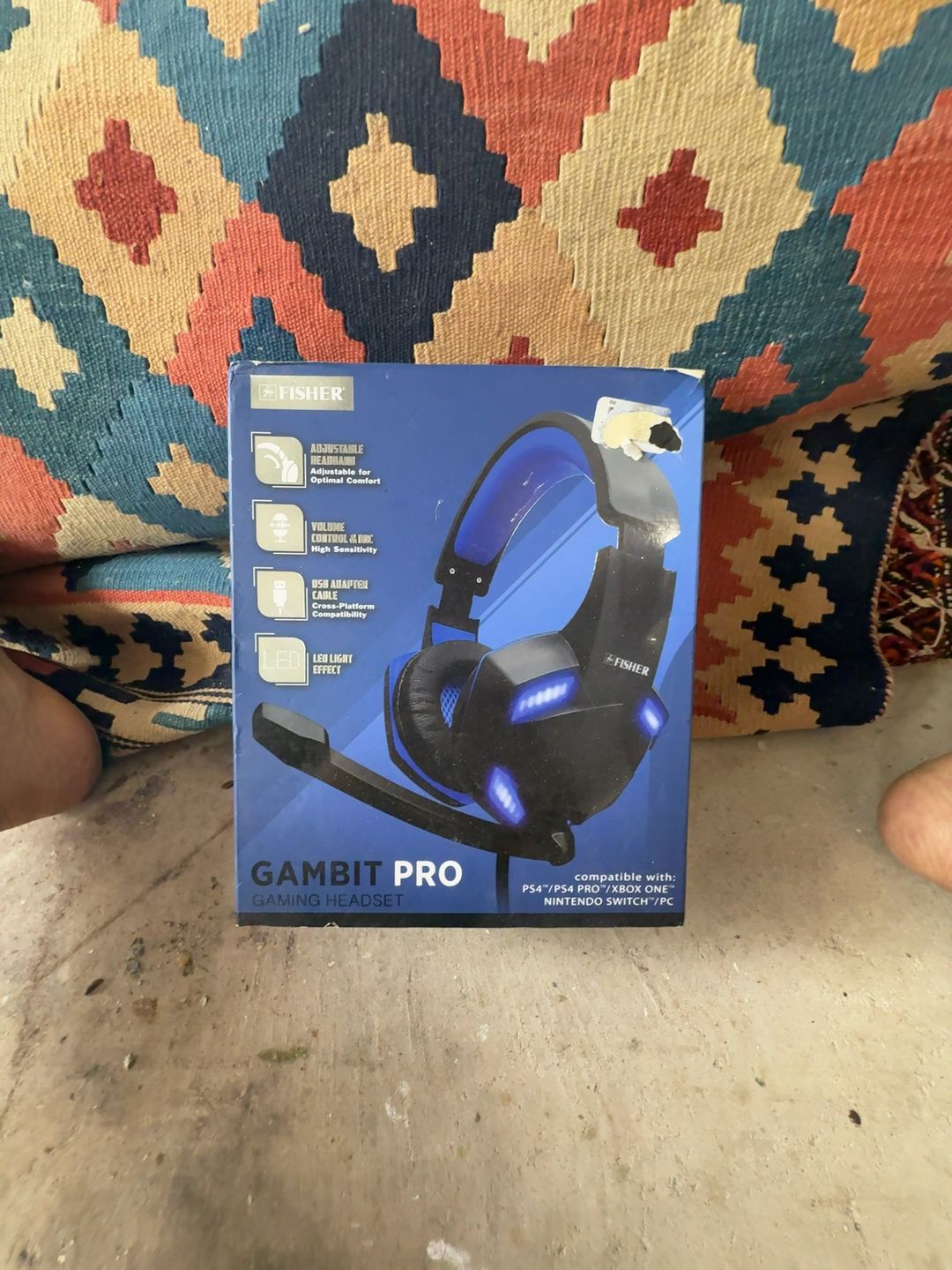 Bengoo G9000 Stereo Gaming Headset with LED Light Blue/Black