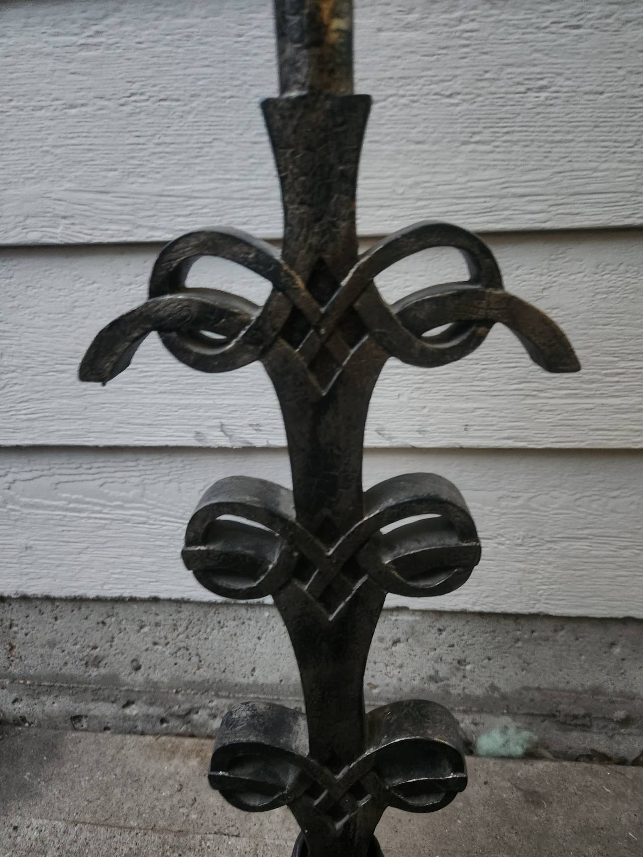Vintage Wrought Iron Scroll Table Lamp
