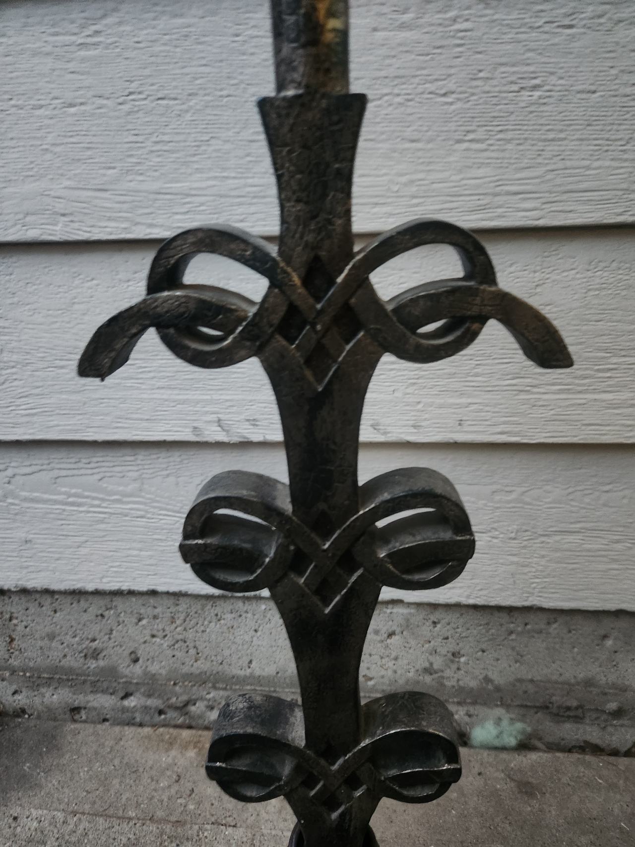 Vintage Wrought Iron Scroll Table Lamp