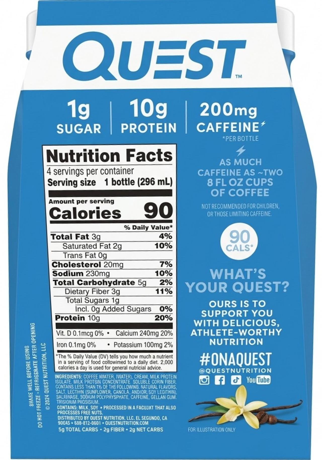 New! Quest Nutrition Iced Coffee Vanilla Latte 4-Pack