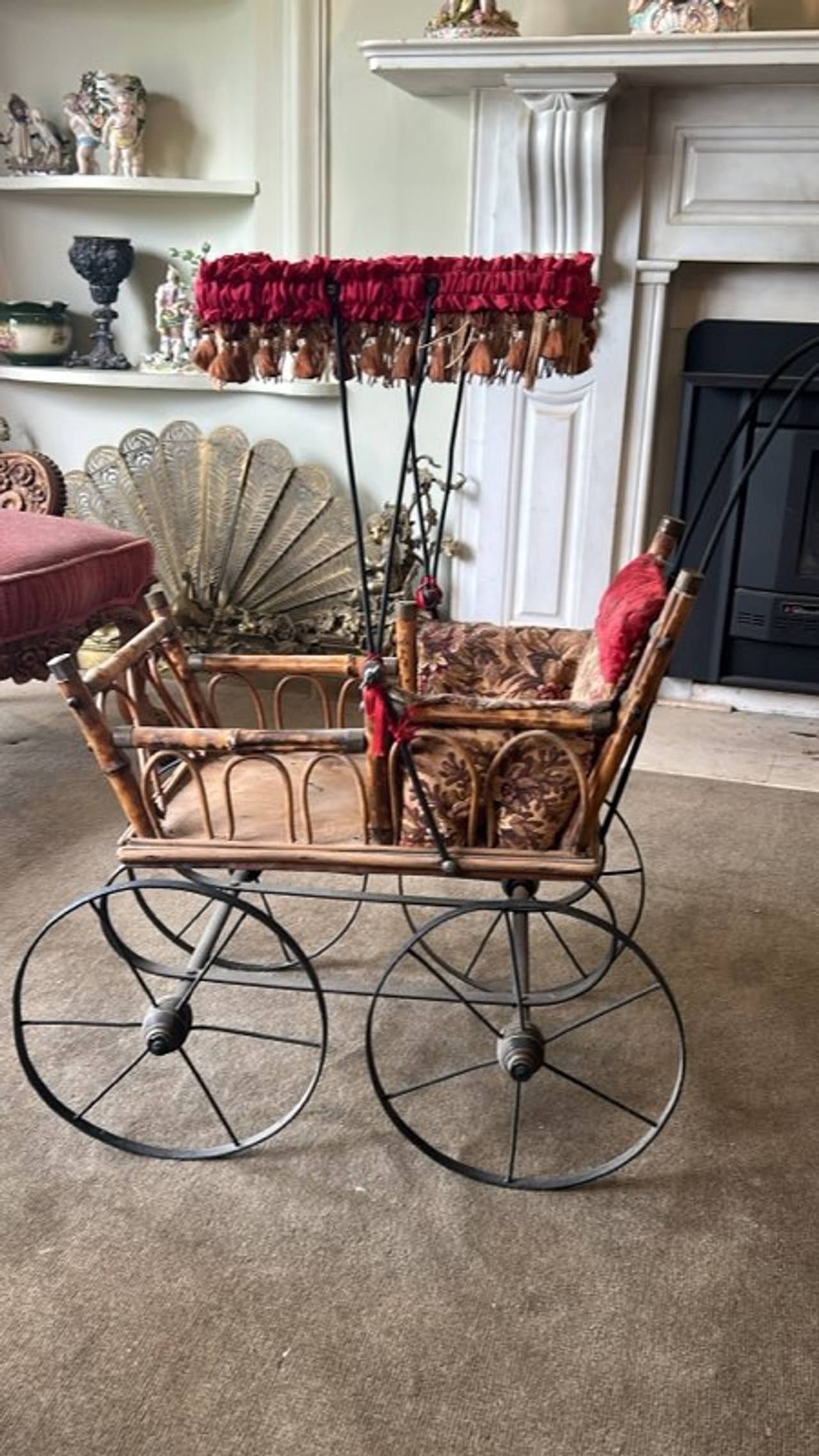Victorian Wicker Doll Pram