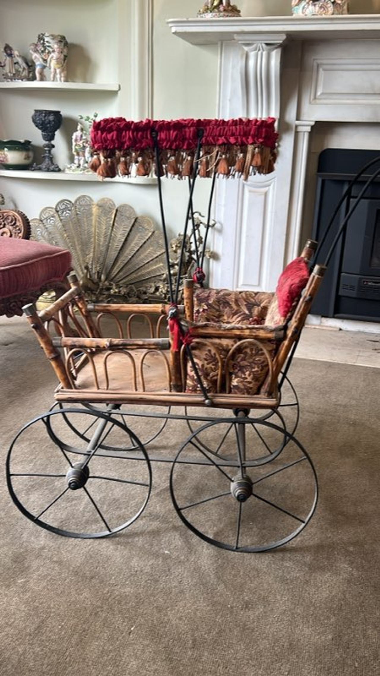 Victorian Wicker Doll Pram