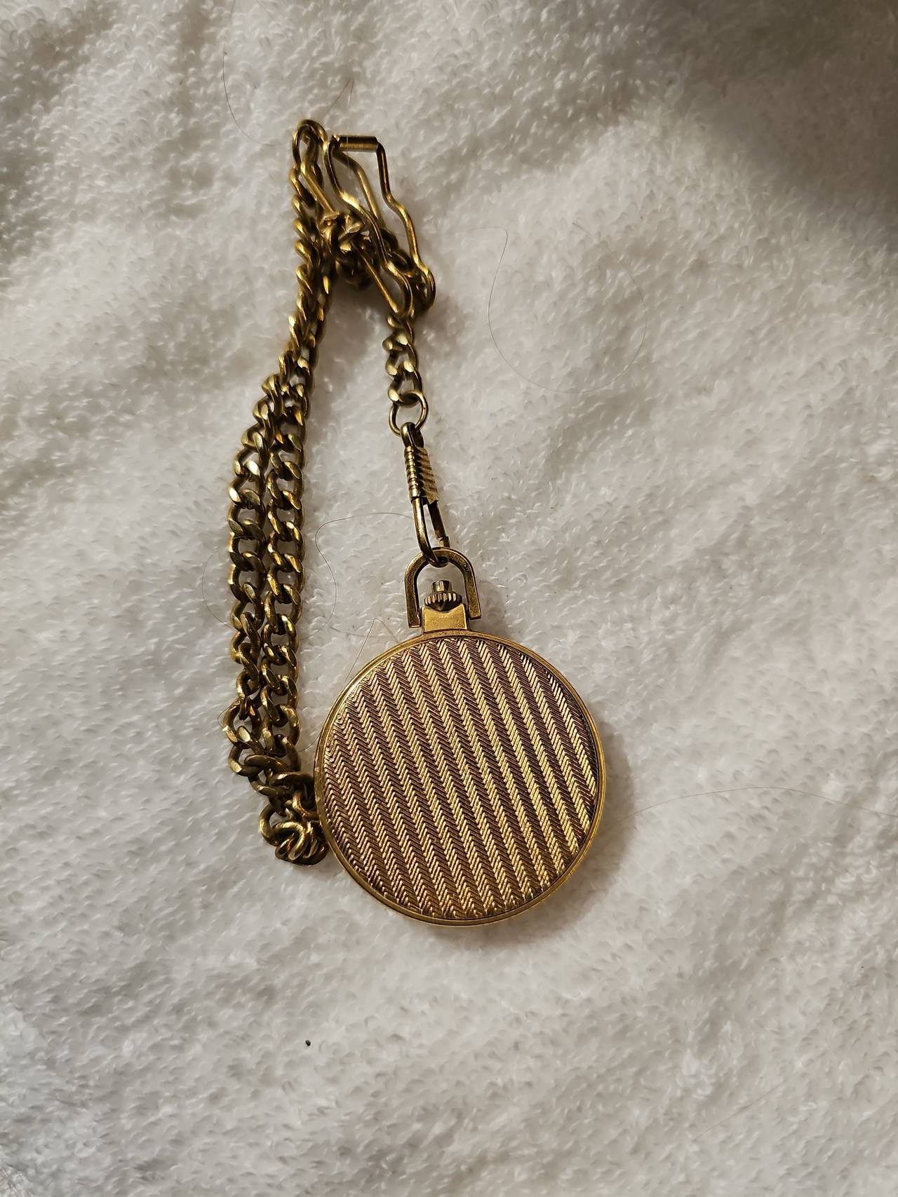 Elgin Gold Tone Quartz Pocket Watch