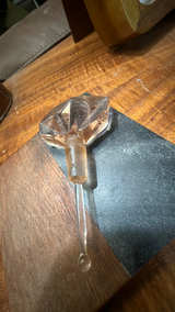 Vintage Art Deco King Orange Glass Perfume Bottle - Image 4