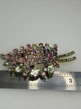 Vintage Joan Rivers Rhinestone Floral Brooch Flower Spray Bouquet Pin - Image 8