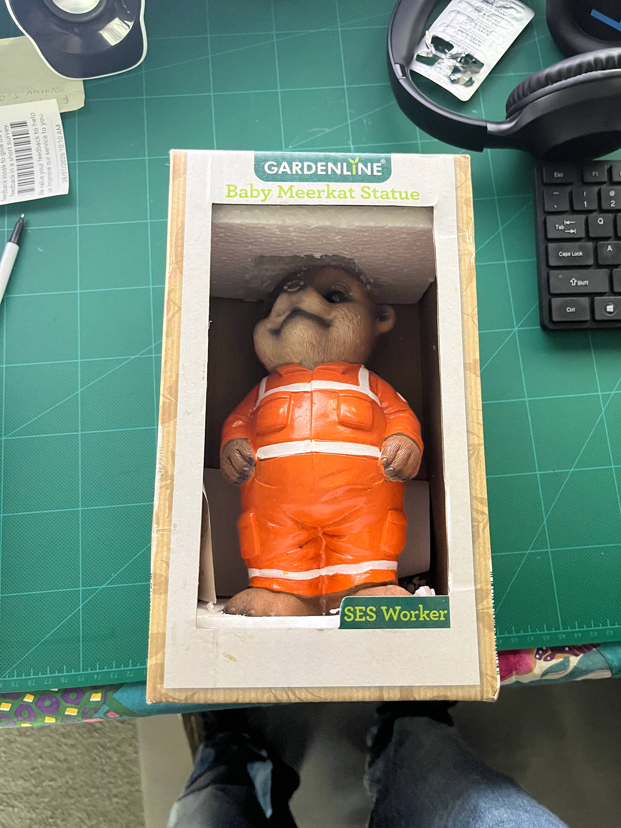Gardenline Baby Meerkat Statue SES Worker