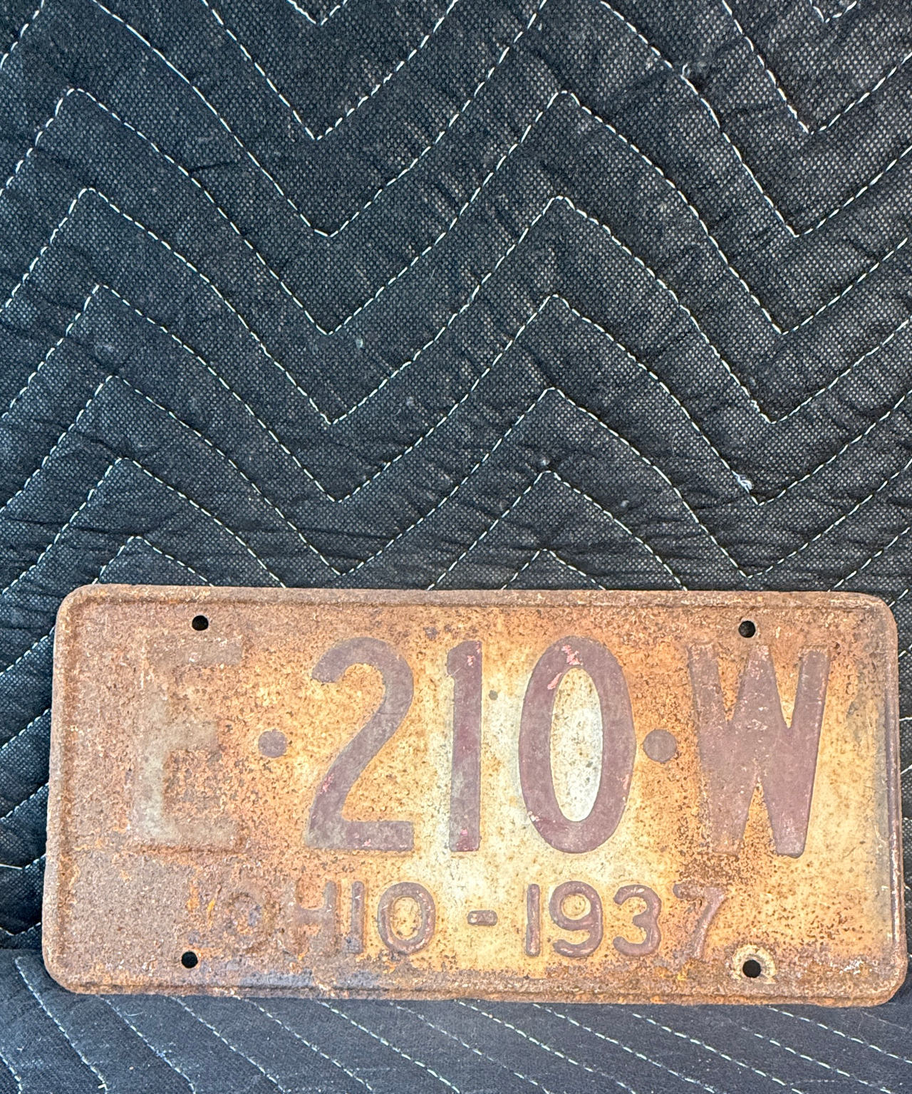 1937 Ohio License Plate