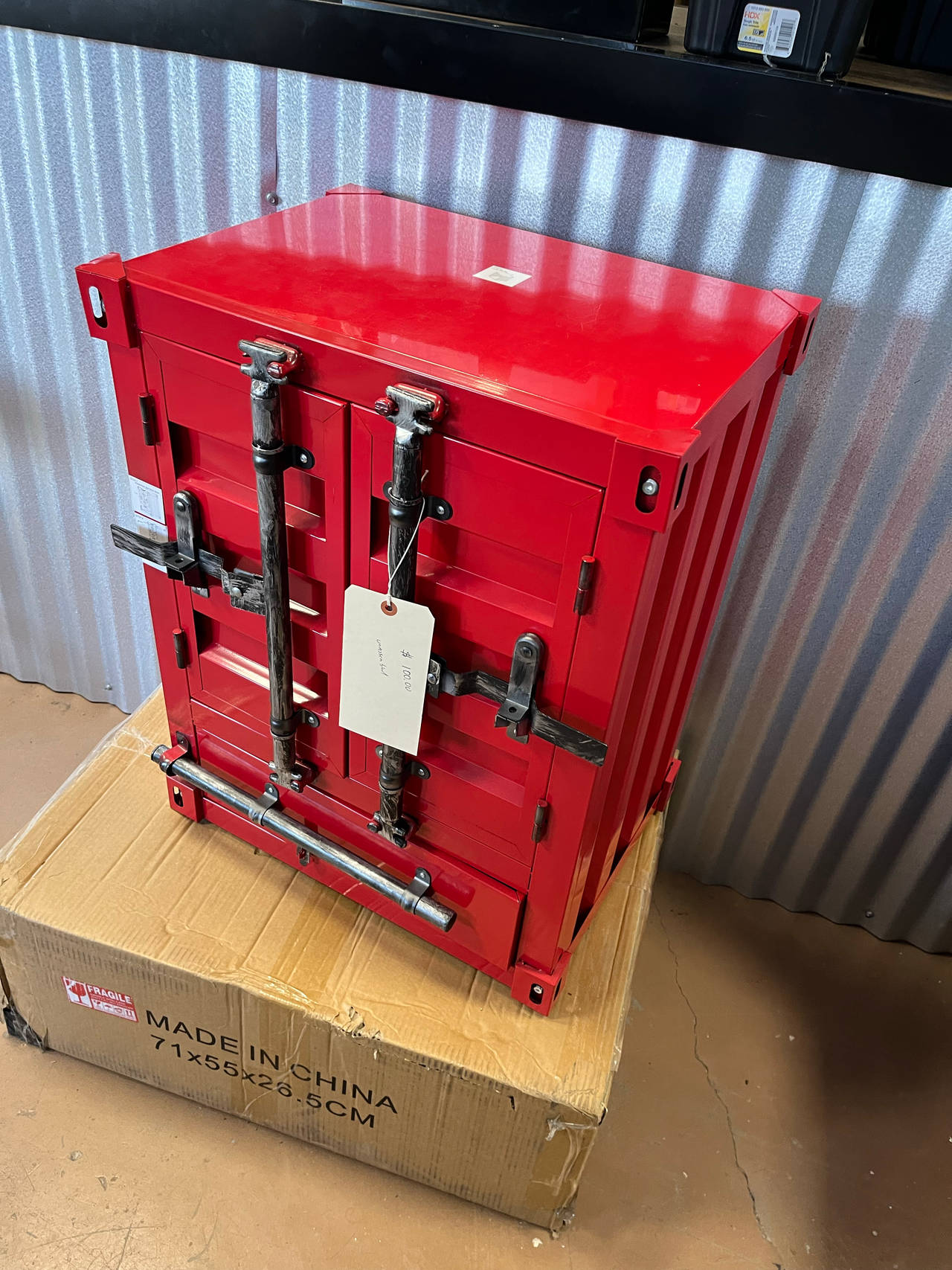 Industrial Shipping Container Side Table