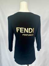 Fendi Perfumes Black 3/4 Sleeve Top - Image 2