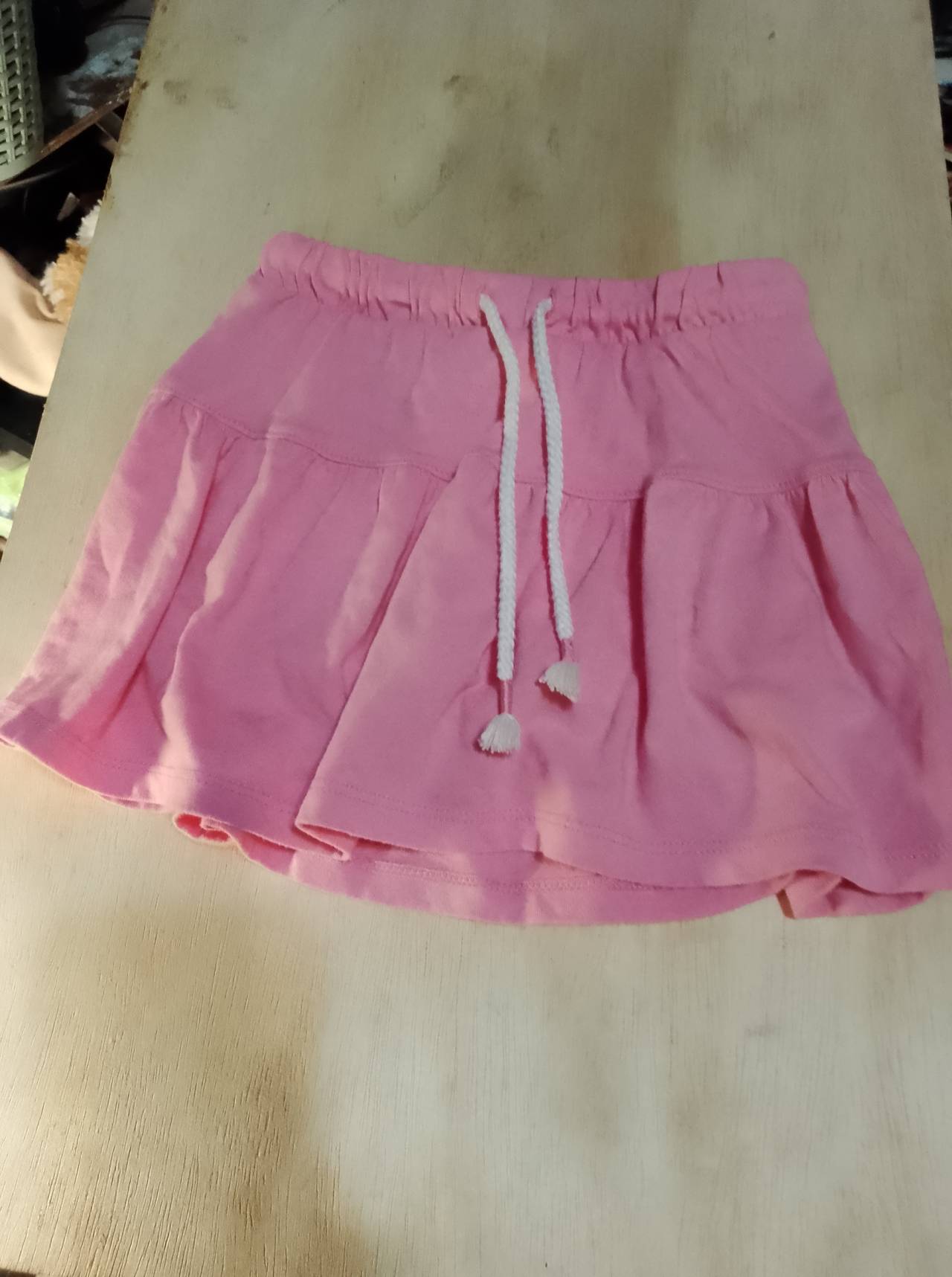 Cat & Jack 5T Girls Pink Tiered Drawstring Skirt/Shorts