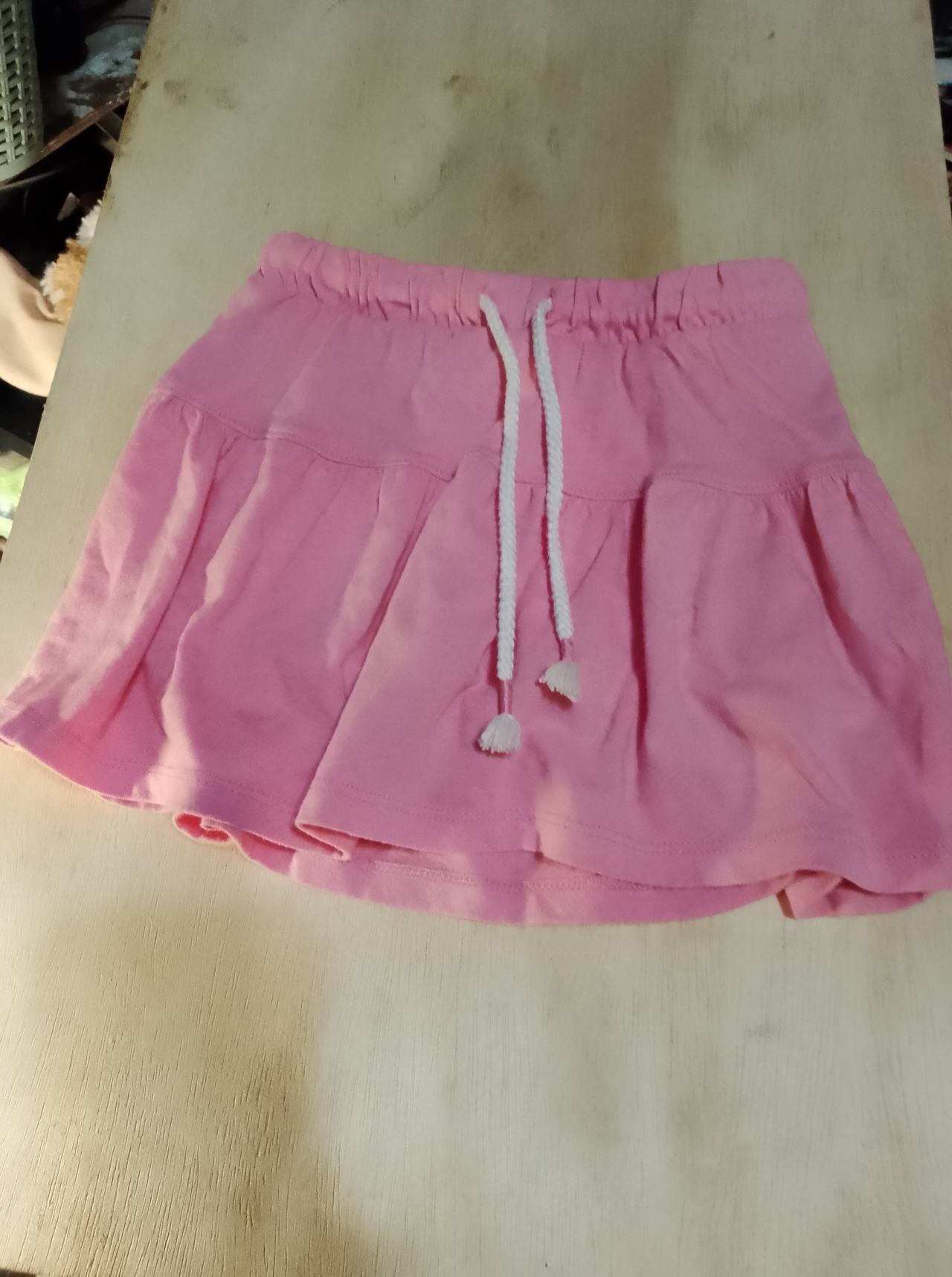 Cat & Jack 5T Girls Pink Tiered Drawstring Skirt/Shorts