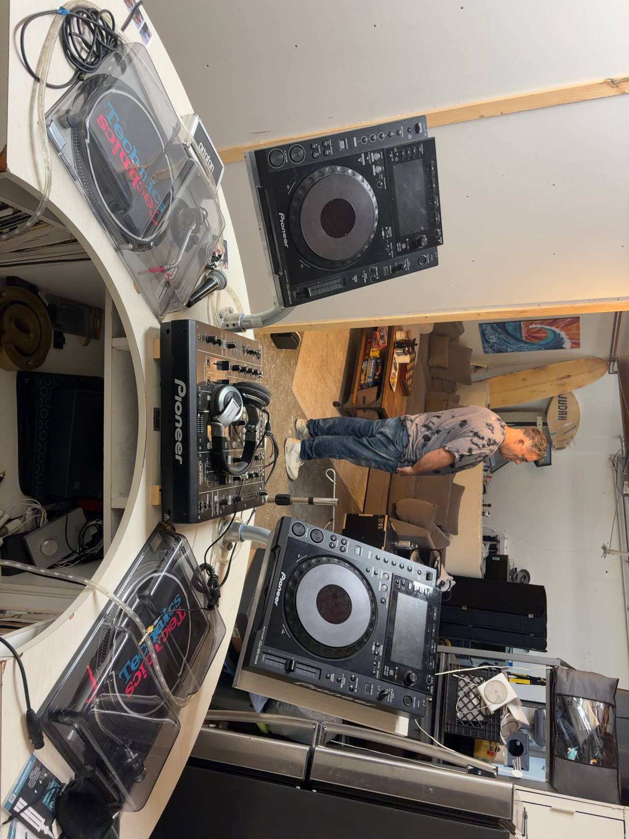 Dual Sf DJ Workstation with Record Storage