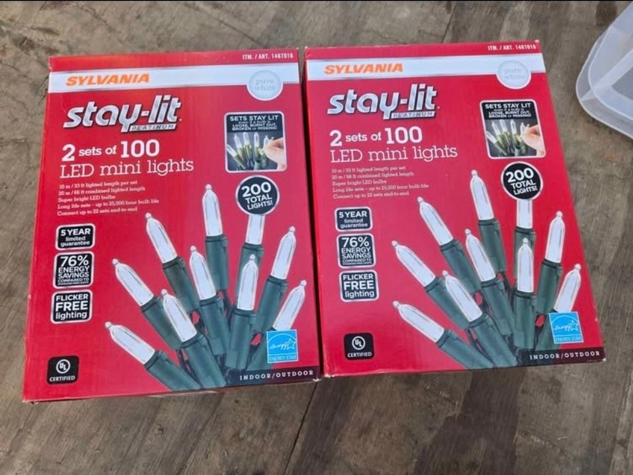 Sylvania Stay-Lit Platinum 400 LED Mini Lights Pure White