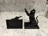 Vintage Cast Iron Cat Bookends - Image 2