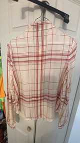 FRAME Plaid Ruffle Front Button Down Shirt - Image 4