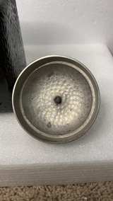 Vintage Textured Black Glass Decorative Jar with Metal Lid - Image 7