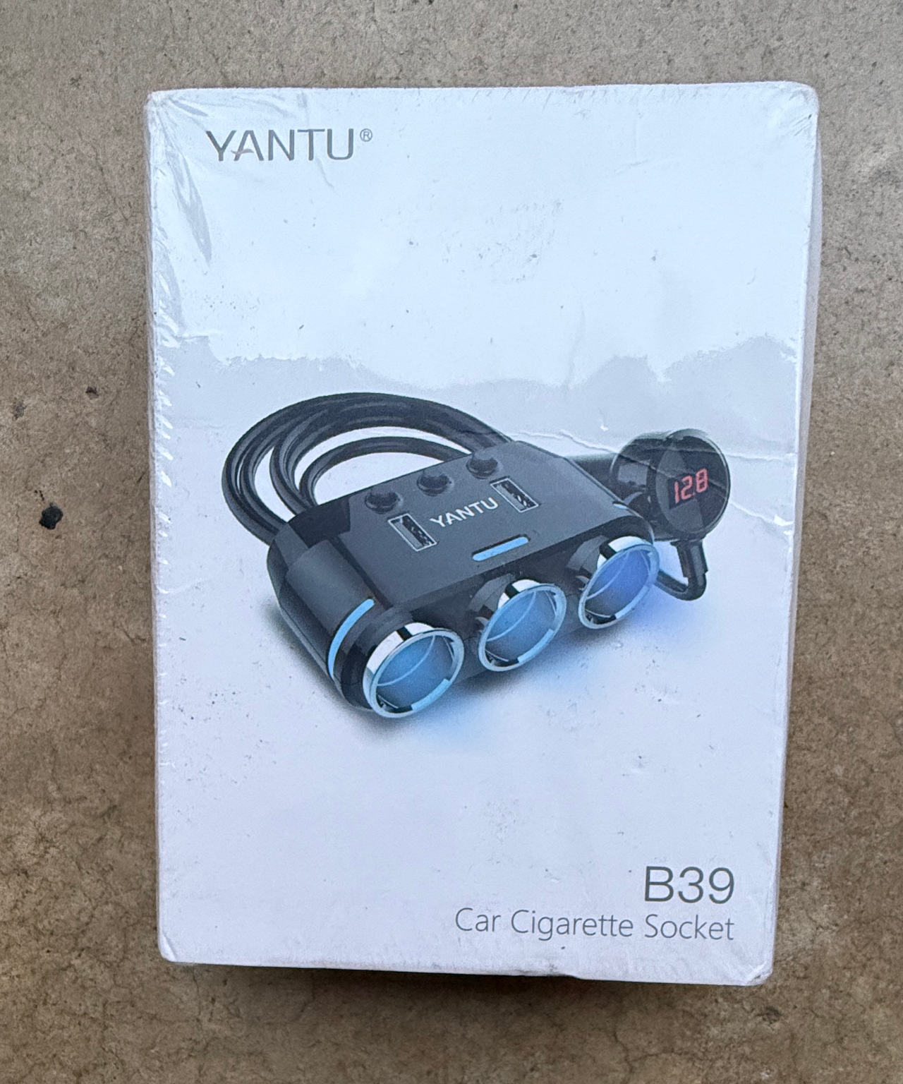 YANTU B39 3-Socket Car Cigarette Lighter Splitter with Dual USB Ports