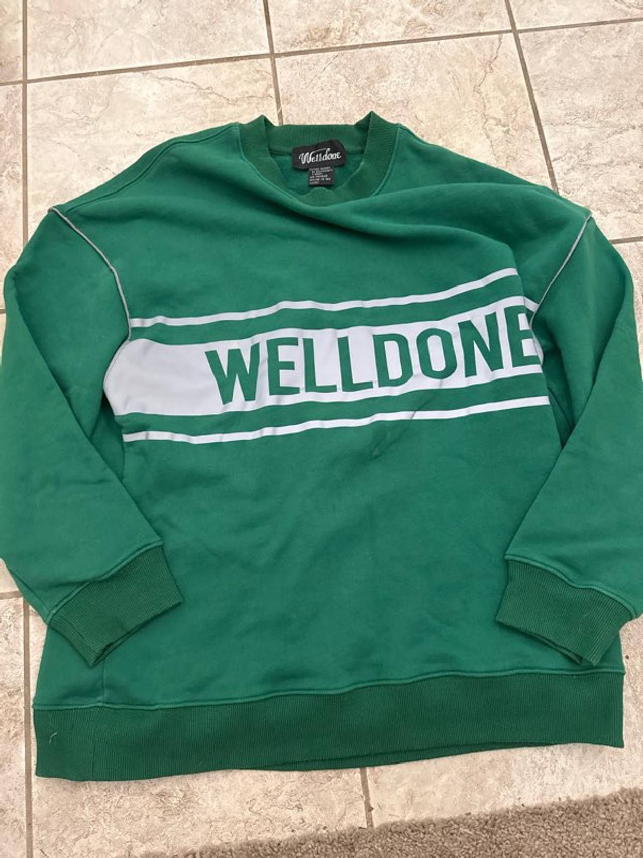 We11done Green Logo Sweatshirt Size S