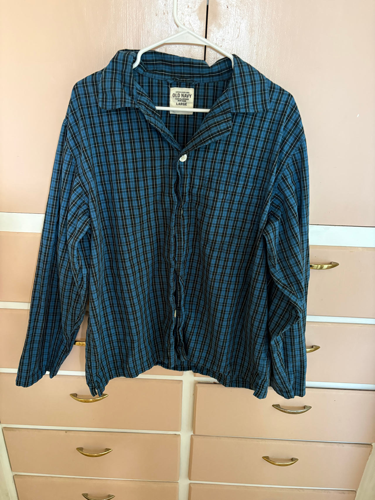 Old Navy Men's Plaid Long Sleeve Shirt