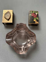 Vintage Glass Ashtray and Decorative Matchbox Holders - Image 1