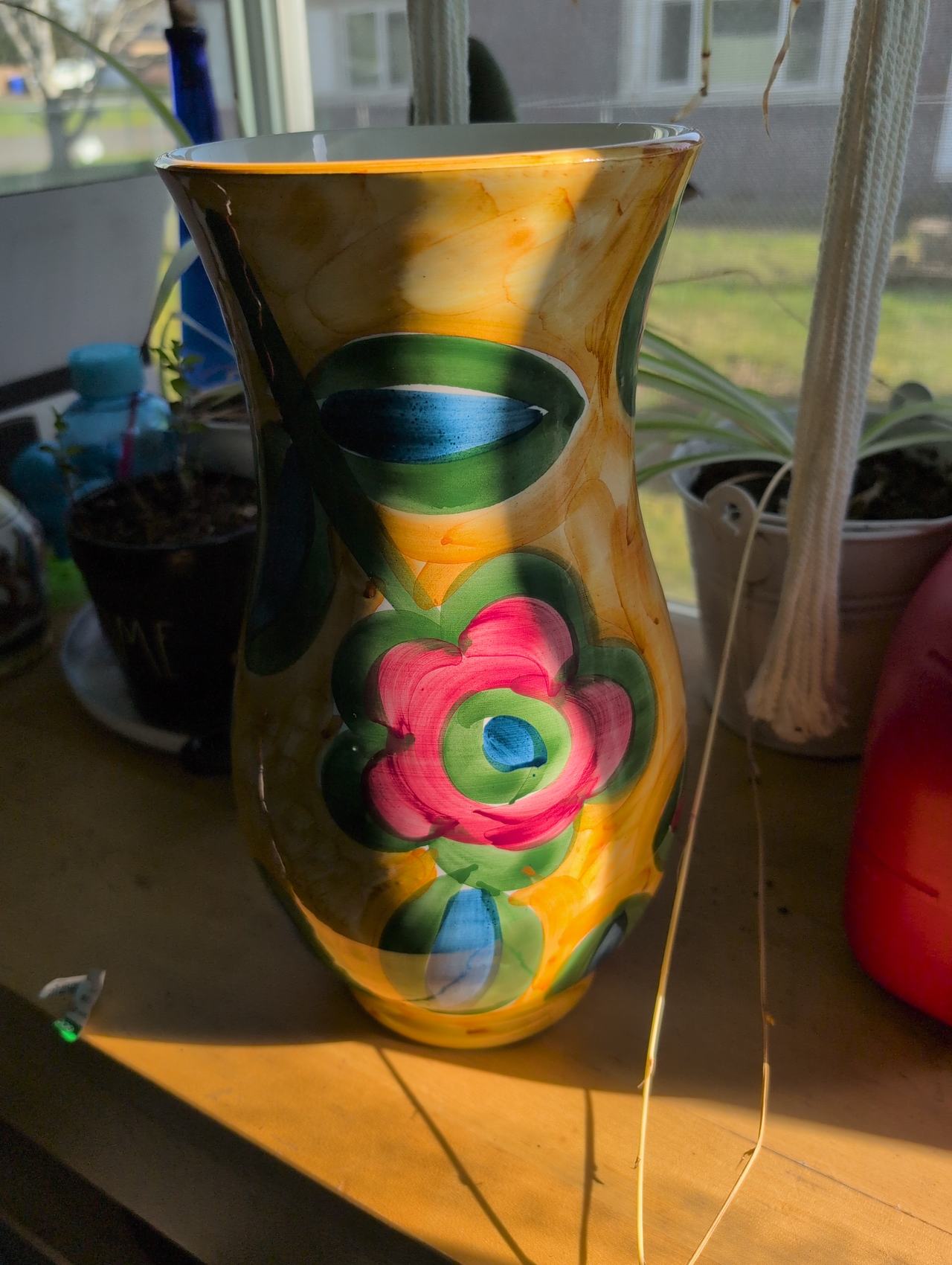 Vietri Hand Painted Floral Ceramic Vase