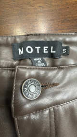 Motel Vegan Leather 90s Straight Pants S - Image 4