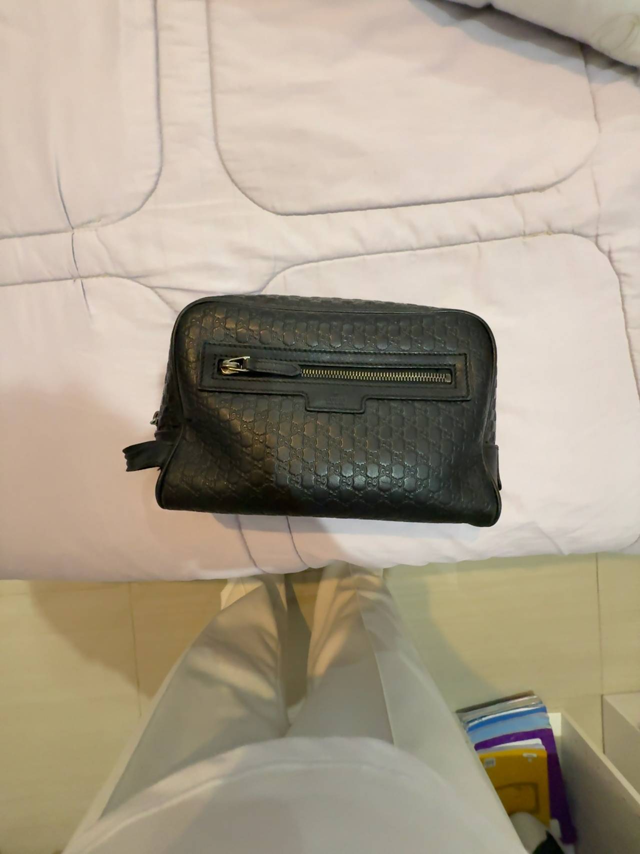 Gucci GG Microguccissima Toiletry Bag Black