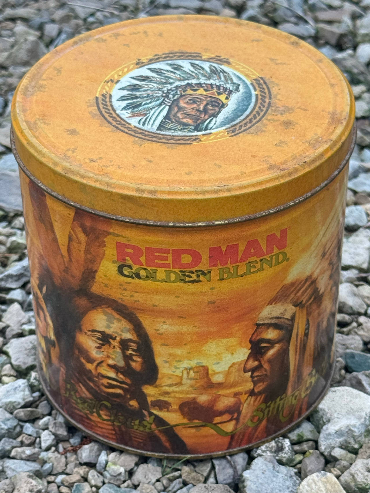 Red Man Golden Blend Tobacco Tin