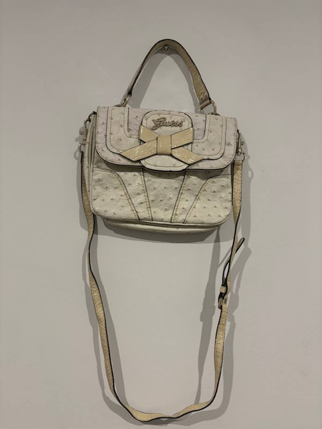 Guess White Bow Satchel Bag