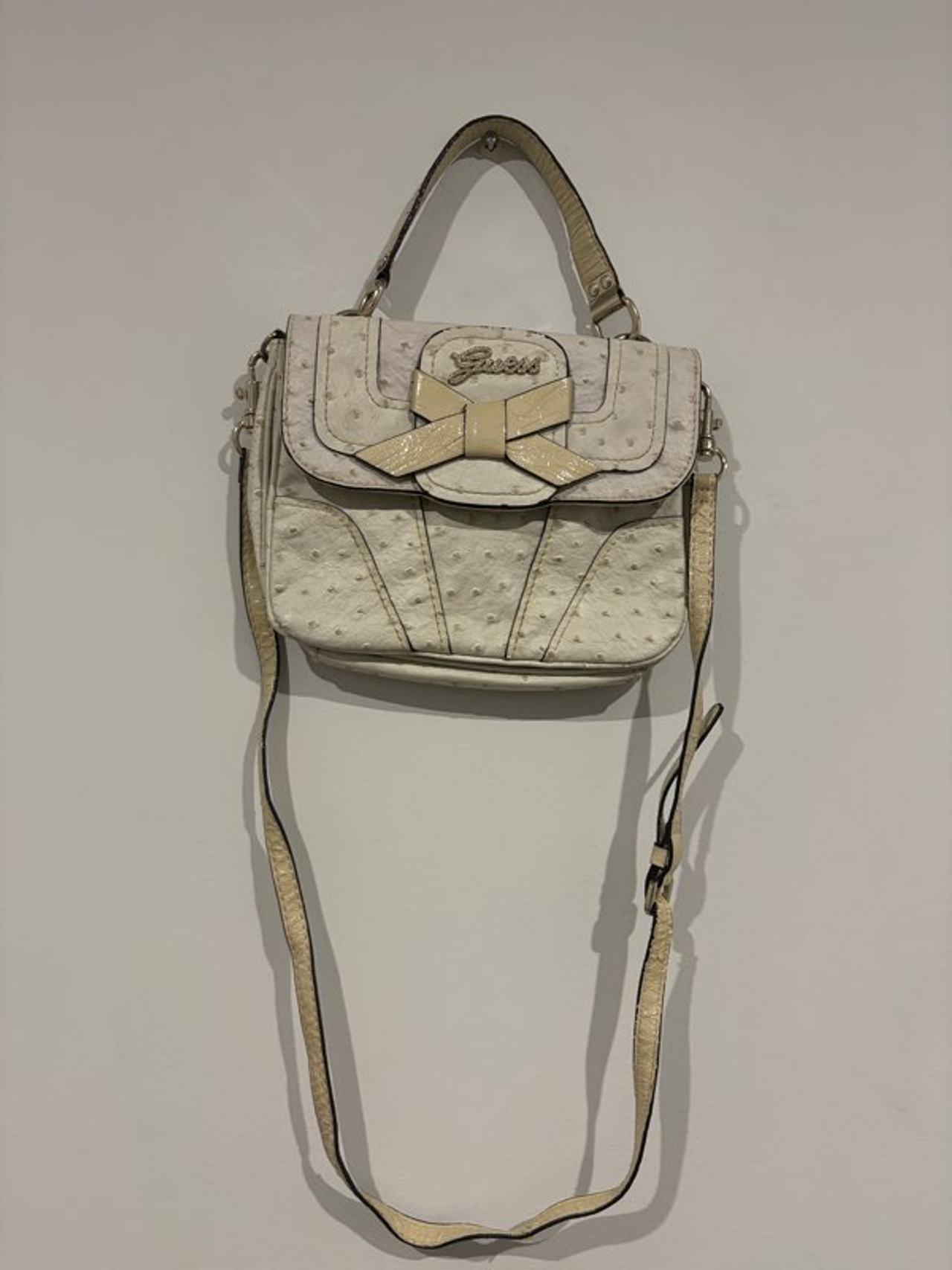 Guess White Bow Satchel Bag
