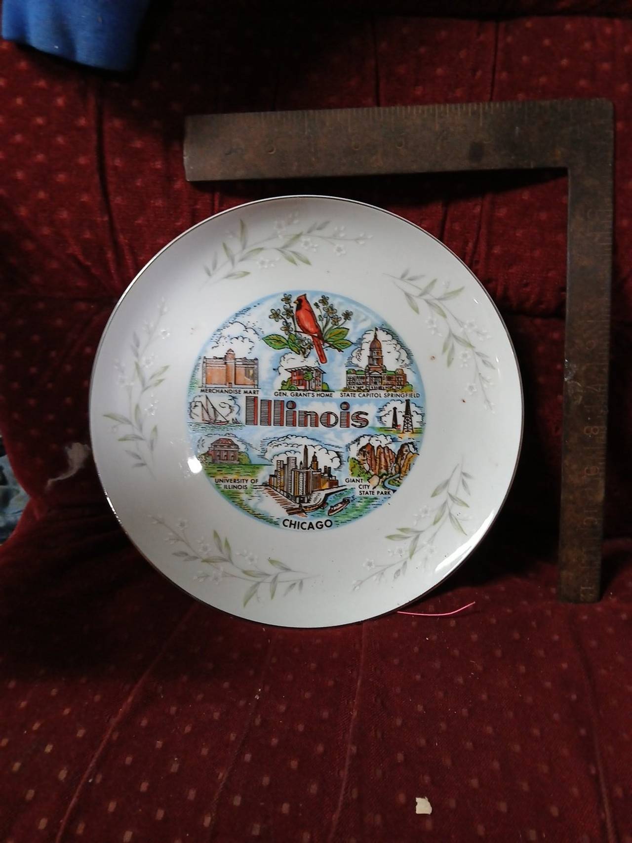 Vintage Illinois State Souvenir Collector Plate